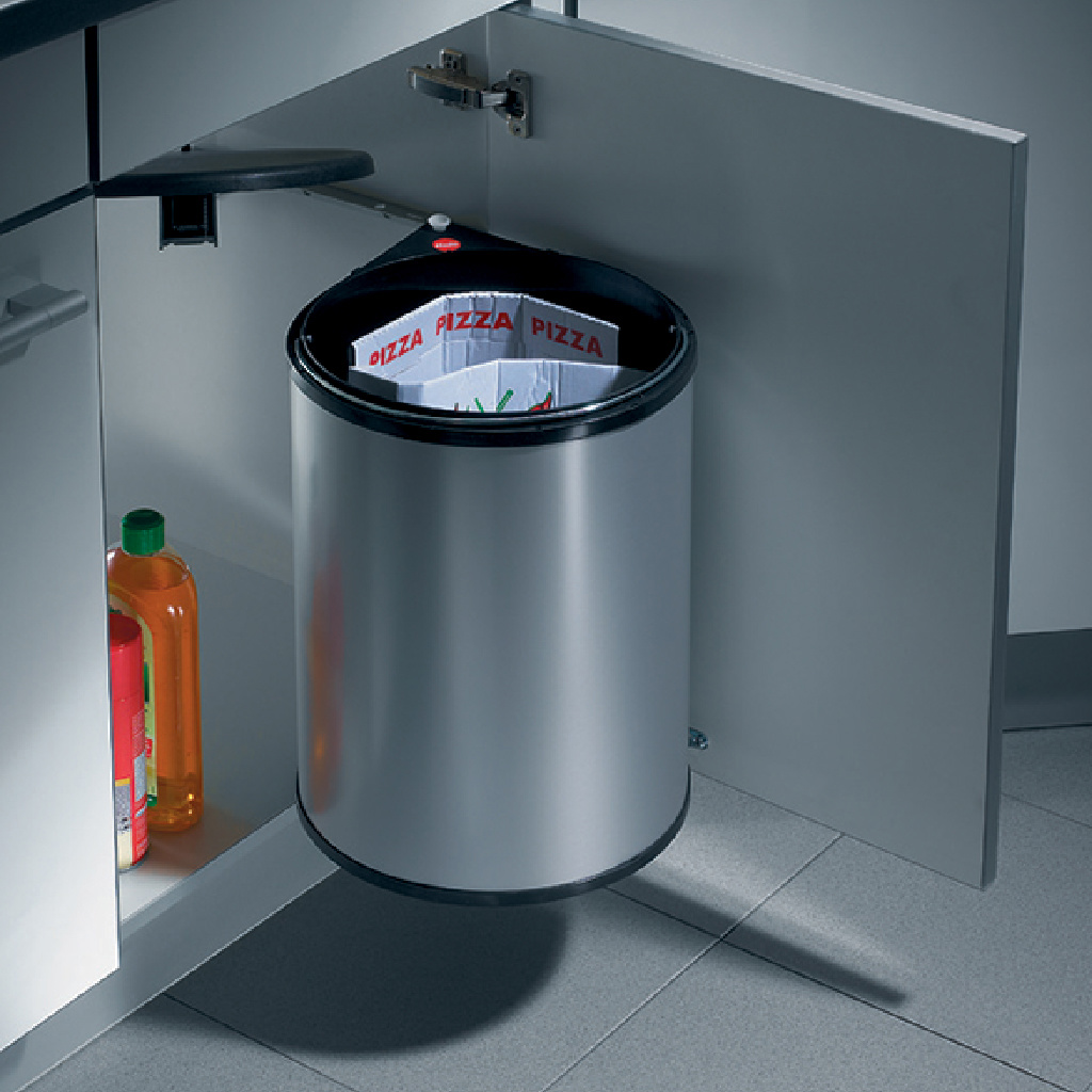 BOTE P BASURA MONO 15L GRIS GRAFITO NEGRO PUERTA DE 400MM